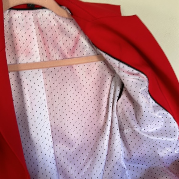 Express Notch Collar One Button Blazer - Red - 0 - Picture 16 of 16